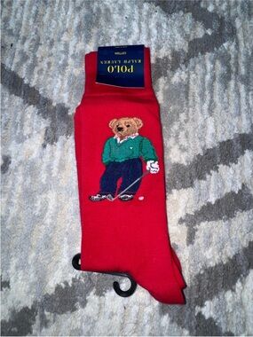 NWT AUTHENTIC MEN’S POLO RALPH LAUREN GOLF BEAR COTTON SOCKS SIZE 6-12.5